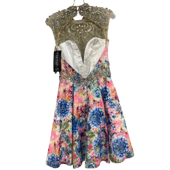 Hannah S 27068 Beautiful Embellished Floral Cocktail Dress Size 4 Multicolor - Picture 3 of 6